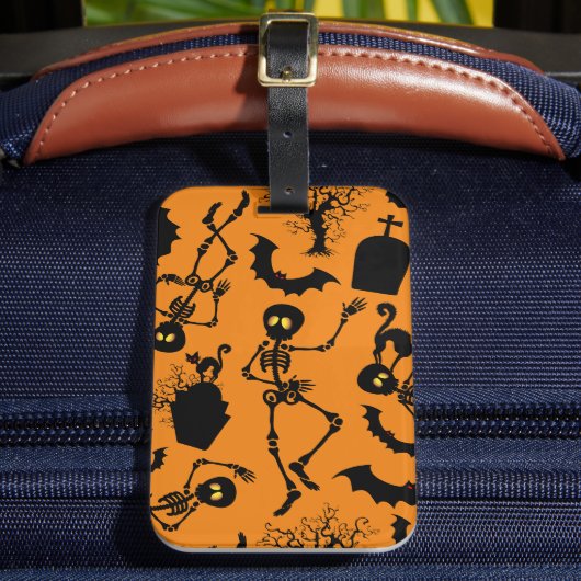 Étiquette À Bagage Skeletons d'Halloween Macabre Dance (Insitu Rectoal 2)