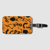 Étiquette À Bagage Skeletons d'Halloween Macabre Dance (Devant Horizontal)