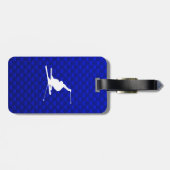 Étiquette À Bagage Ski à neige bleue (Dos horizontal)