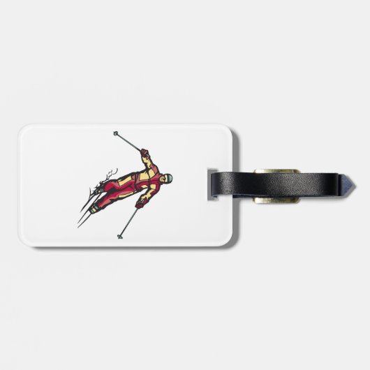 Étiquette À Bagage Ski de descente (Dos horizontal)