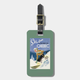 Étiquette À Bagage Ski de femme - affiche anglaise et française