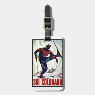 Étiquette À Bagage Ski vintage le Colorado
