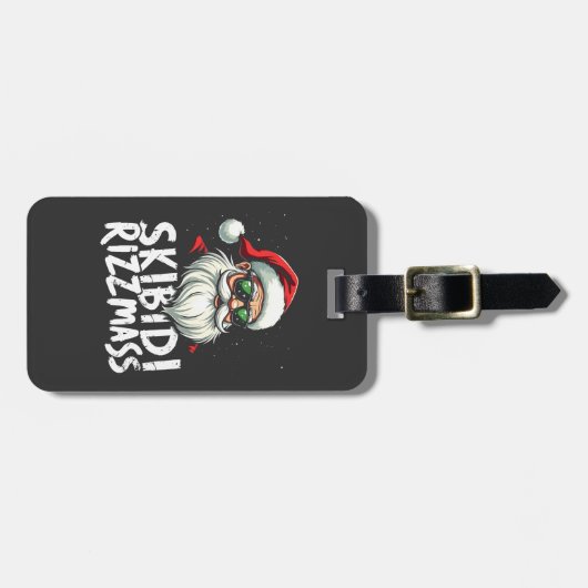 Étiquette À Bagage Skibidi Rizzmas Funny Gen Alpha Slang Noël (Devant horizontal)