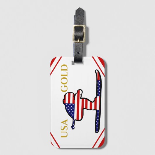 ÉTIQUETTE À BAGAGE SKIER (Devant Vertical)