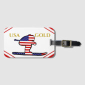 ÉTIQUETTE À BAGAGE SKIER (Devant Horizontal)