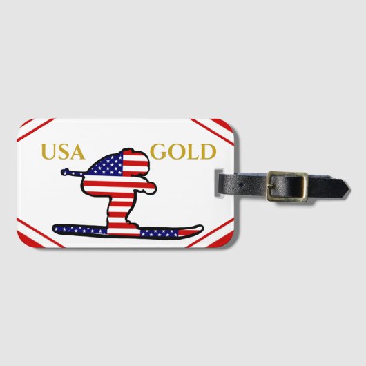 ÉTIQUETTE À BAGAGE SKIER (Devant Horizontal)