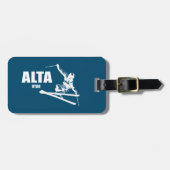 Étiquette À Bagage Skier Alta Utah (Devant horizontal)