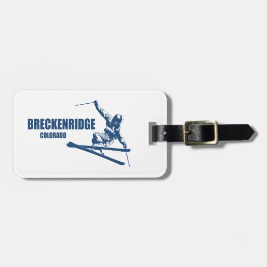 Étiquette À Bagage Skier Breckenridge Colorado (Devant horizontal)
