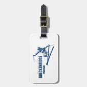 Étiquette À Bagage Skier Breckenridge Colorado (Devant Vertical)