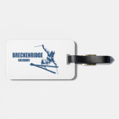 Étiquette À Bagage Skier Breckenridge Colorado (Dos horizontal)