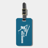 Étiquette À Bagage Skier Diamond Peak Lake Tahoe (Devant Vertical)