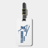 Étiquette À Bagage Skier Telluride Colorado (Devant Vertical)