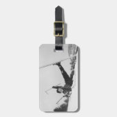 Étiquette À Bagage Skieur 2 de femme (Devant Vertical)