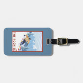 Étiquette À Bagage Skieur de neige de Downhhill - les Rocheuses (Devant horizontal)