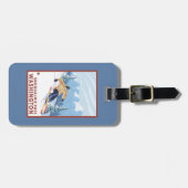 Étiquette À Bagage Skieur de neige de Downhhill - passage de (Devant horizontal)