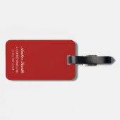 Étiquette À Bagage Skieur noir et par pourpre vêtu (Dos horizontal)