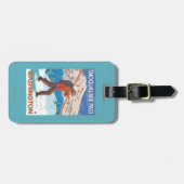 Étiquette À Bagage Skis de transport de neige de skieur - passage de (Devant horizontal)