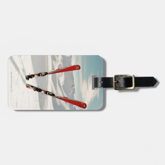Étiquette À Bagage Skis rouges (Devant horizontal)