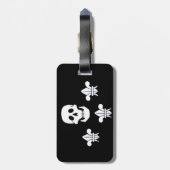 ÉTIQUETTE À BAGAGE SKULET ET FLEUR DE LISE BANNIER JOLLY ROGER (Dos Vertical)