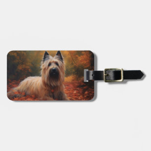 Étiquette À Bagage Skye Terrier à l'automne Feuilles automne Inspire