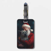 Étiquette À Bagage Skye Terrier avec Noël Festif du Père Noël (Dos Vertical)