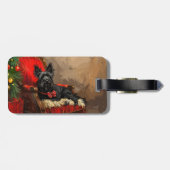 Étiquette À Bagage Skye Terrier Chien Festif de Noël (Dos horizontal)