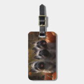 Étiquette À Bagage Skye Terrier Chiot Automne Citrouille délice (Devant Vertical)