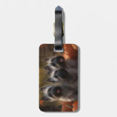 Étiquette À Bagage Skye Terrier Chiot Automne Citrouille délice (Dos Vertical)