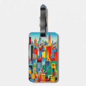 Étiquette À Bagage Skyline Cityscape moderne (Dos Vertical)