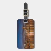 Étiquette À Bagage Skyline De Chicago La Nuit (Devant Vertical)