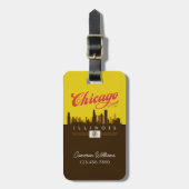 Étiquette À Bagage Skyline de l'Illinois (Devant Vertical)