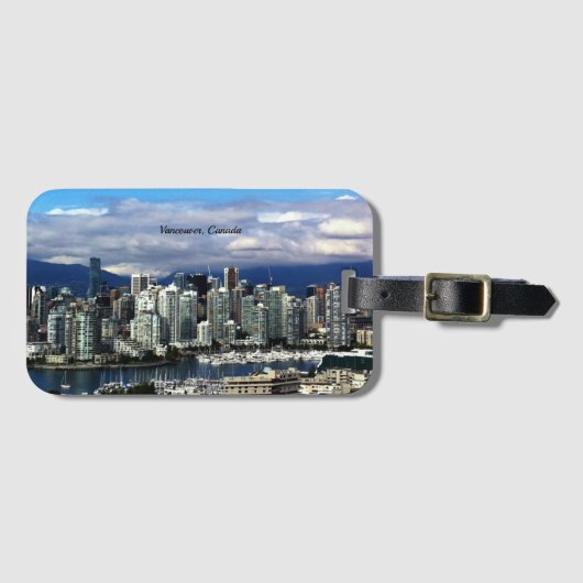 Étiquette À Bagage Skyline de Vancouver, Canada (Devant Horizontal)