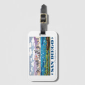 Étiquette À Bagage Skyline San Diego (Devant Vertical)