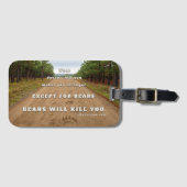 Étiquette À Bagage SlipperyJoe's bears will kill you paw prints press (Devant Horizontal)