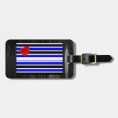 Étiquette À Bagage SlipperyJoe's Gay Leather Pride drapeau royal noir (Devant horizontal)