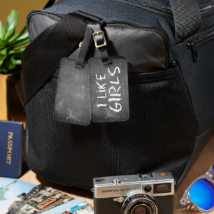 Étiquette À Bagage SlipperyJoe's J'aime les filles tableau noir sale