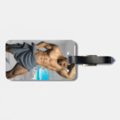 Étiquette À Bagage SlipperyJoe's Man serviette brisée mur de brique b (Dos horizontal)