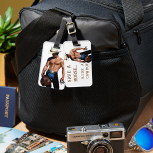 Étiquette À Bagage SlipperyJoe's save horse ride paille cowboy casque