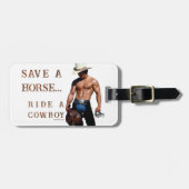 Étiquette À Bagage SlipperyJoe's save horse ride paille cowboy casque (Devant horizontal)