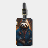 Étiquette À Bagage Sloth Dans Sa Veste À Boire, (Devant Vertical)