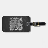 Étiquette À Bagage Snake Yellow et Gold Print (Devant horizontal)