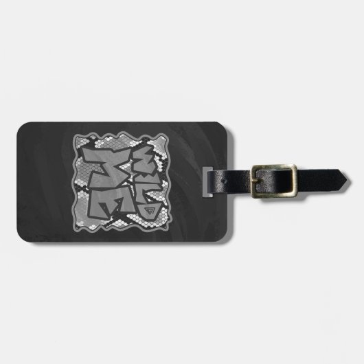 Étiquette À Bagage Snake Yellow et Gold Print (Devant horizontal)