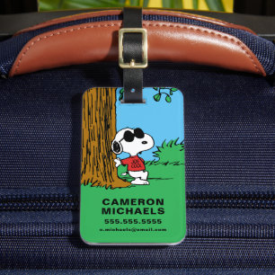 Étiquette À Bagage Snoopy "Joe Cool" debout