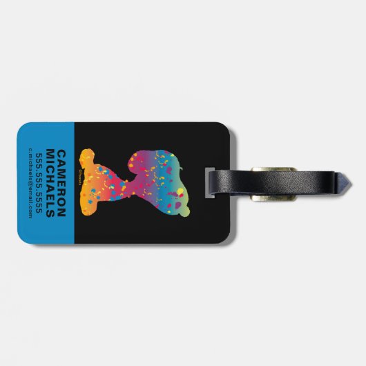 Étiquette À Bagage Snoopy Rainbow Graffiti Silhouette (Dos horizontal)