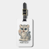 Étiquette À Bagage Snow leopard - Purr-ello (Devant Vertical)