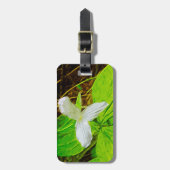 Étiquette À Bagage Snow Trillium, un Fleur sauvage blanc Abstrait (Devant Vertical)