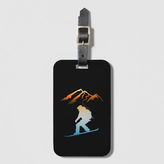 Étiquette À Bagage Snowboard, Ski, Snowboard (Devant Vertical)