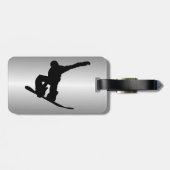Étiquette À Bagage Snowboardeur personnalisé (Dos horizontal)