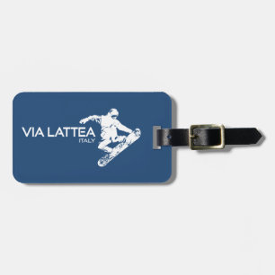 Étiquette À Bagage Snowboardeur Via Lattea