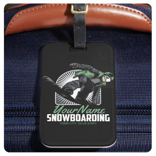 Étiquette À Bagage Snowboarding